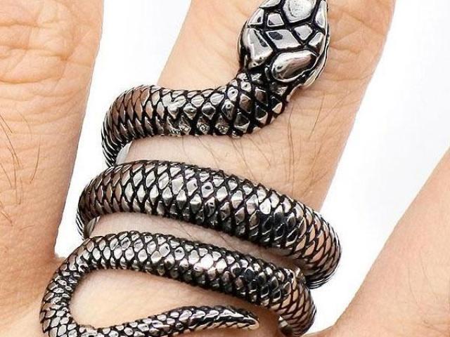 Anillo serpiente acero inoxidable, anillos forma de culebra